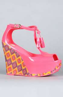 Melissa Shoes The Peace Wedge in Pink Tribal  Karmaloop   Global 