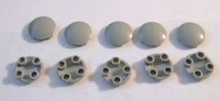 LEGO LOT OF 10 GRAY 2X2 ROUND SMOOTH BOAT BOTTOM PLATE  