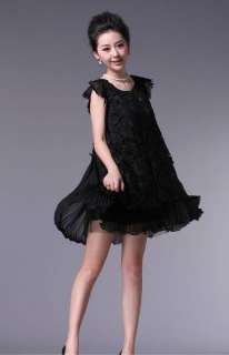 2012 NEW Korean Lace Pleated Summer Party Cocktail Mini Dress 