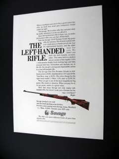 Savage 110 P Left Handed Rifle 1967 print Ad  