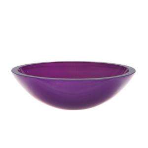 DECOLAV Translucence Above Counter Round Glass Vessel Sink in Purple 