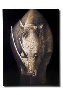   Gemälde Leinwand NASHORN 150x200 Bild Afrika Ölgemälde Rhinoceros