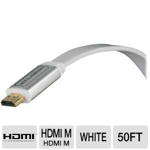 Atlona ATF14032WL 15 Flat HDMI Cable   50 FT, White, HDMI 1.4 at 
