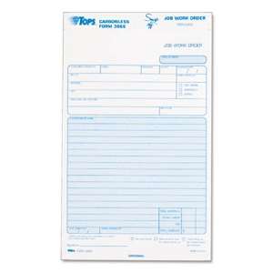 Snap Off Job Work Order Form, 5 1/2 x 8 1/2, Three Part Carbonless, 50 