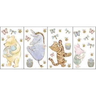 Disney 4 Piece 9 3/4 In. X 16 4/5 In. Multicolored Classic Pooh Wall 