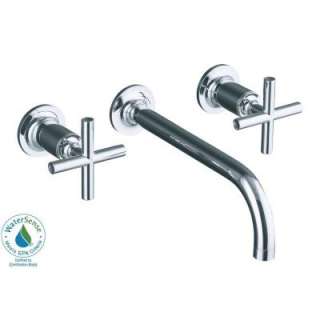 Purist Wall Mount 2 Handle Low Arc Faucet Trim with 9 in., 90 Degree 