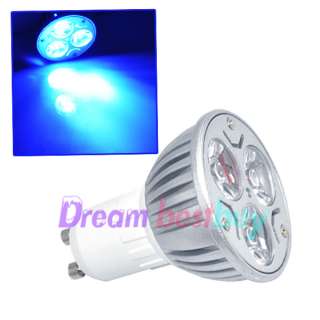 3W Gu10 High Power Focus Blue Light LED Spot Lamp 3x1W  