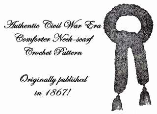 Scarf Pattern Crochet Civil War Victorian Cravat 1867  