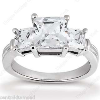 75 total carat weight 3 stone princess cz engagement ring