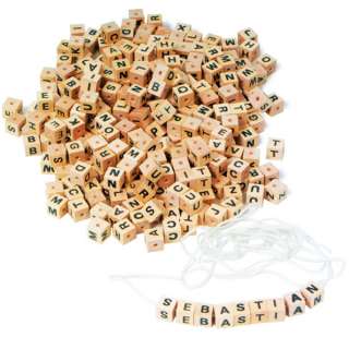 300 Buchstabenwürfel Band Holzwürfel Ketten basteln Holzbuchstaben 