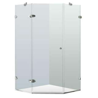 36 in. x 73 in. Frameless Neo Angle Shower Enclosure in Chrome with 