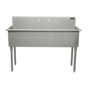 Griffin Products Freestanding Stainless Steel 51x21.5x42 2 Hole Triple 