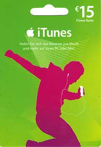€ 15 Euro iTunes Guthaben Geschenk Karte gift card  