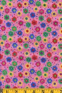 Camelot 100% Cotton Print Fabric Pink Floral 1 1/2 yds  