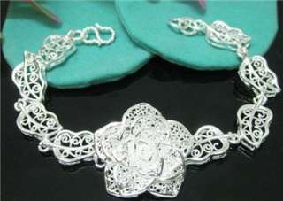 Specials Hot sale silver big rose Bracelet bangle D40  