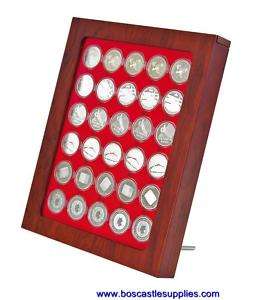 Lindner Rosewood Display Wall Hanging Coin Box Frame  