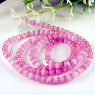 3mm Light Pink Cats Eye Round Glass Beads 15 Strand FS  