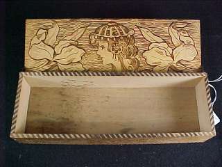 Antique Flemish? Art Nouveau Cedarwood Wood Box  