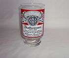LARGE BUDWEISER BEER LOGO FOOTED BAR GLASS 32 OZ 6 5/8 TALL