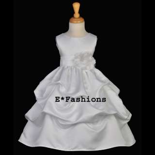 Color White / with Removable White Tiebow sash with flower