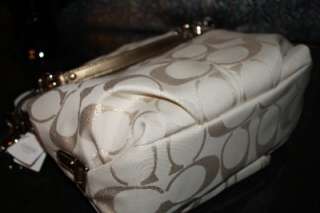   metalic signature c design stunning purse nice large size hobo bag