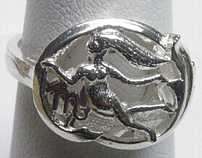 Virgo Silver Zodiac Astrology Horoscope ring Jewelry  