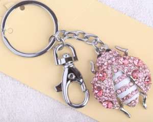 Dotted Ladybug Keyring Keychain Jewelry E0170 1  