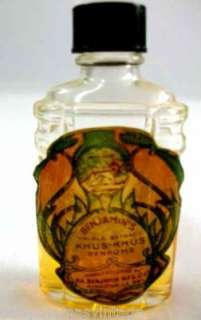 Vintage Benjamins Khus Khus Perfume Bottle 1/4 Full  