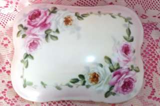 Porcelain Box Vintage ShabbyCottage Chic HP Pink Roses  