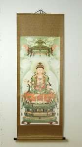 SCROLL WALL ART KWAN YIN Goddess Deity Guan Quan 61  