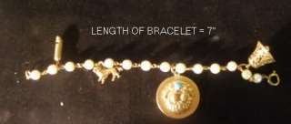1940s Guglielmo Cini Pearl and gold charm bracelet  
