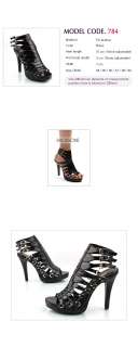 SHUGAGA BLACK Open Dress strapped platform Heel Sandal US 5.5 6 7 8 