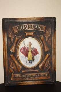Guardian Assurance Company Antique Irish Plaque Sign  