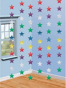 Star hanging strings Decoration 42 feet Multi Colour  