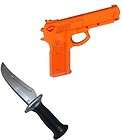 Rubber Training Practice Pistol GUN + KNIFE SET Police Self Defense 