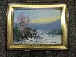 Manfred Feiler Ölgemälde Winter Winterlandschaft Thüringen Original 