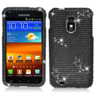 Samsung Epic 4G Touch Galaxy S II 2 Sprint Black Bling Hard Case Cover 