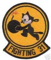 NAVY FIGHTING 31 SQUADRON FELIX THE CAT BOMB PATCH  