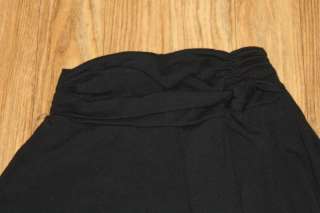   black knit with tie accent waist gaucho style with pull on style
