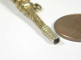 ANTIQUE ENGLISH GOLD WATCH KEY BANDED AGATE FOB CHARM  