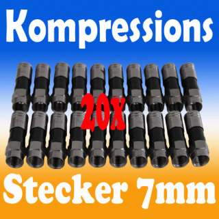 Kompressions F Stecker 7mm 7,5mm 20 Stück Qualität  