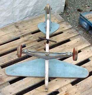 Hand Made Childs Ride On Painted Wooden Airplane Toy   SALE PRICE 