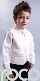 TODDLERS WEDDING PAGE BOY IVORY WAISTCOAT SUIT 3M 8YRS  