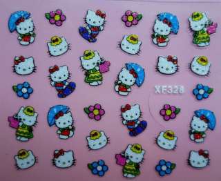   KITTY 3D NAIL/DECAL/STICKERS~30 DESIGNS NEW CARTOON DESIGNS  