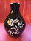 Vintage Wade England Striking Black & White Flower Design Small Vase