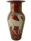 Rare Dennis Chinaworks Sally Tuffin Red Antelope Vase