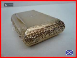 Antique Sterling Silver Snuff Box With Gilt Finish~Hallmarked London 