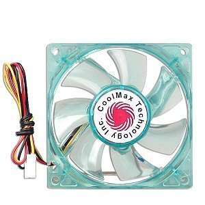  Coolmax 3x3 Inch (80mm) UV Reactive Cooling Fan with Green 