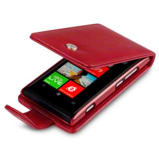 PU LEATHER FLIP CASE / COVER FOR NOKIA LUMIA 800   RED  