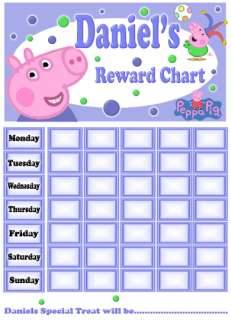 Personalised PEPPA PIG & George Reward / Potty training Chart 